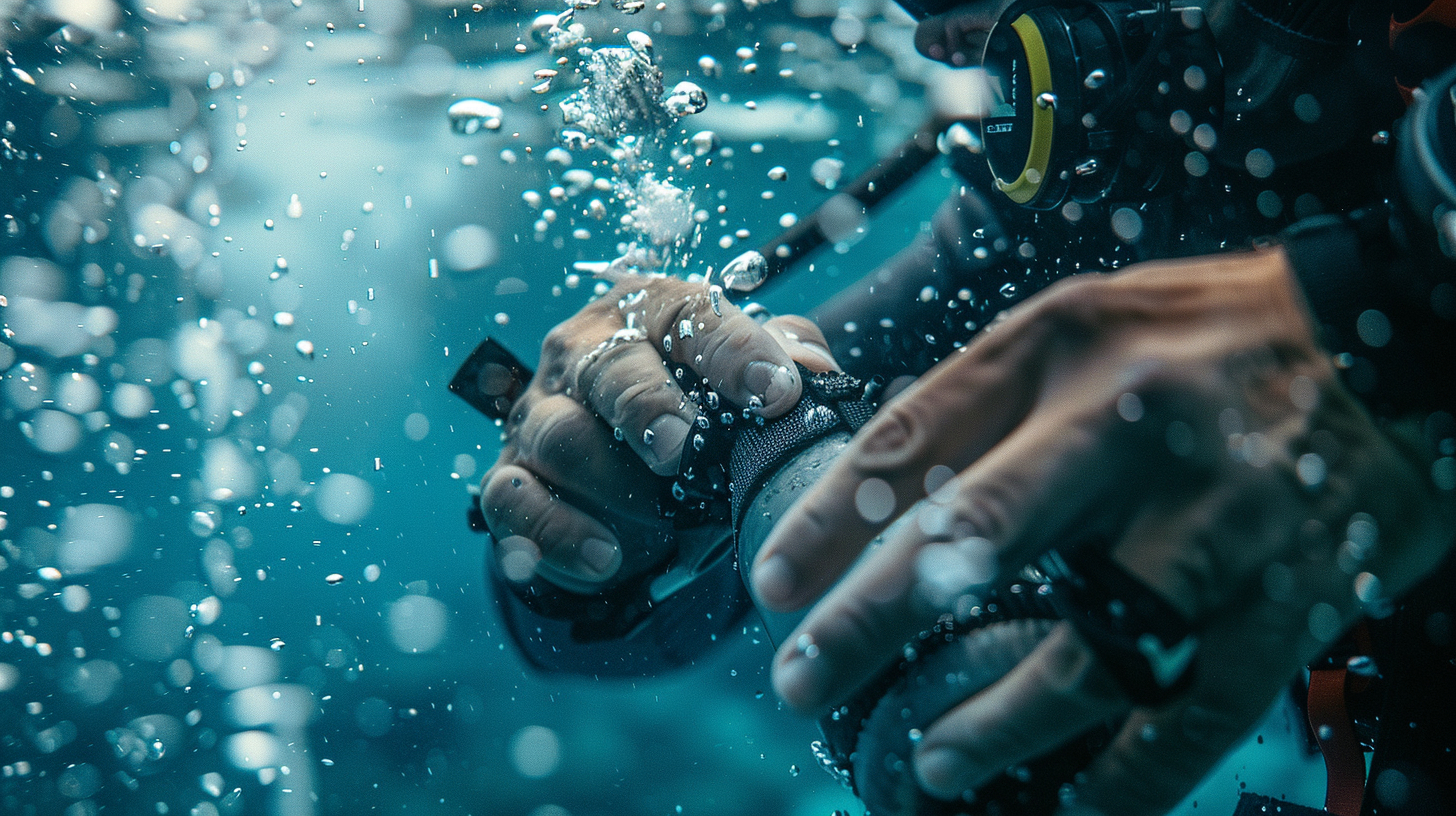 Diver in horizontal trim position with backplate and wing BCD