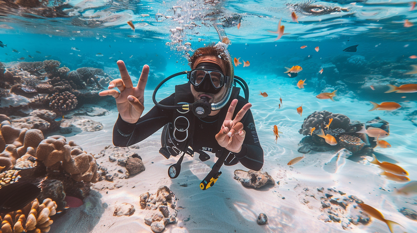 Complete budget scuba gear kit laid out on a table