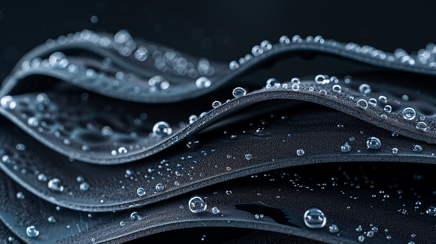 Close-up of different neoprene types and seam construction